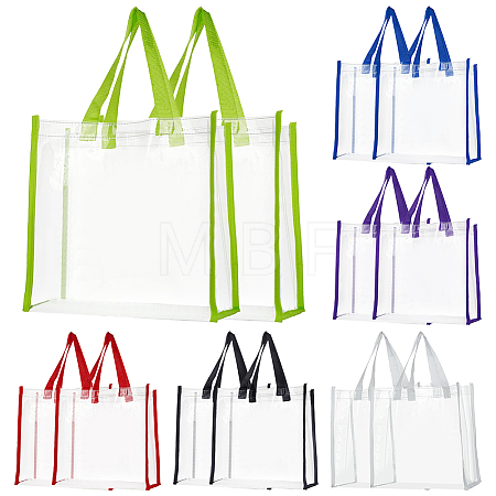 12Pcs 6 Colors Rectangle Transparent PVC Plastic Bags ABAG-FG0001-14-1