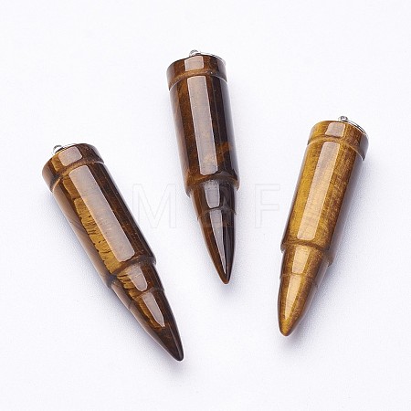 Natural Tiger Eye Pointed Pendants G-D850-08-1