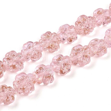 Luminous Handmade Gold Foil Glass Beads Strands FOIL-N029-01B-1