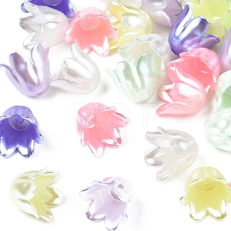 Spray Paint ABS Plastic Imitation Pearl Beads MACR-N013-001-1