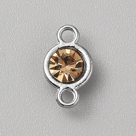 Faceted Glass Flat Round Connector Charms FIND-WH20042-56G-1