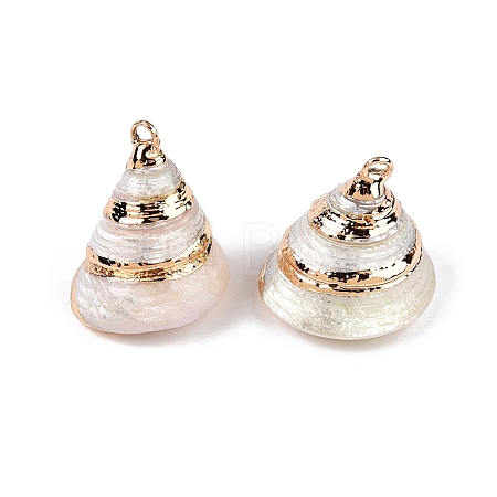 Natural Sea Shell Pendants SSHEL-N038-58A-1