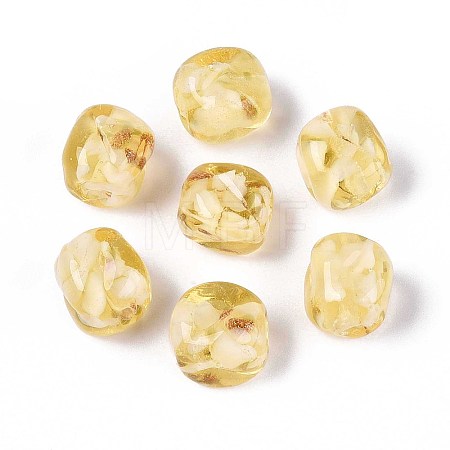 Handmade Gold Sand Lampwork Beads LAMP-T021-32E-1