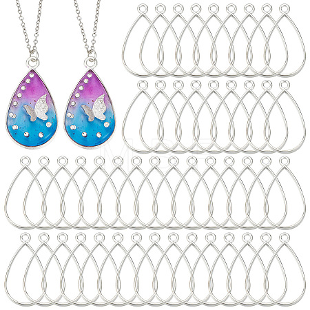 50Pcs Alloy Open Back Bezel Pendants FIND-OC0003-35S-1