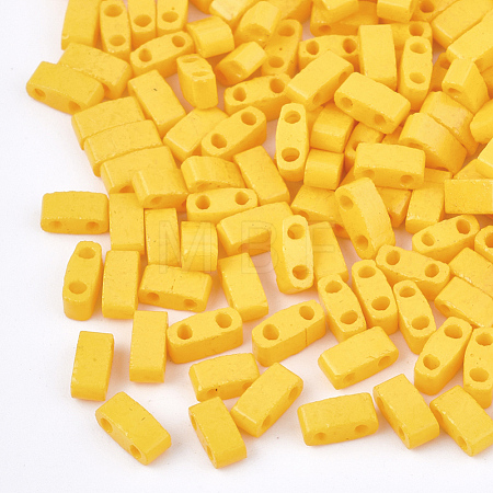 2-Hole Baking Paint Glass Seed Beads SEED-S023-17B-06-1