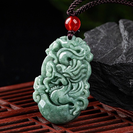 Natural Jadeite Pendant Necklaces G-H306-05-05-1