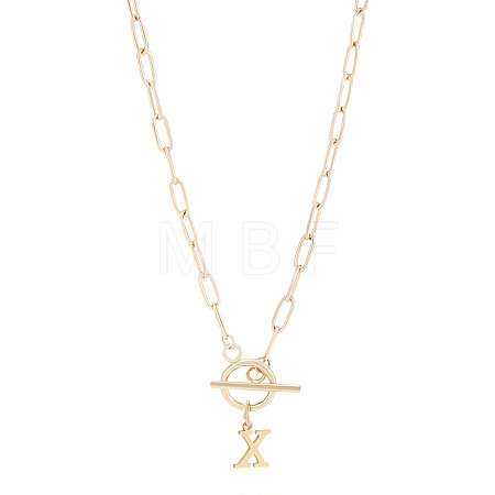 304 Stainless Steel Letter Pendant Necklaces NJEW-LP0001-52X-G-1
