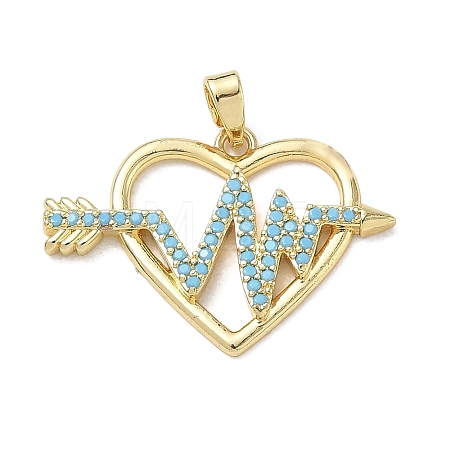 Brass with Turquoise Rhinestone Pendants RB-CBA5CBE-01G-1