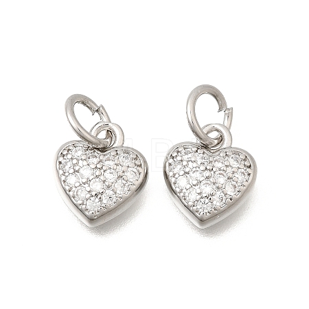 Valentine's Day Brass Micro Pave Clear Cubic Zirconia Charms KK-Z156-19P-1