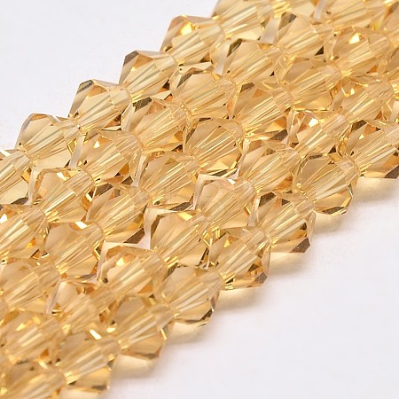 Imitate Austrian Crystal Bicone Glass Beads Strands GLAA-F029-6x6mm-18-1
