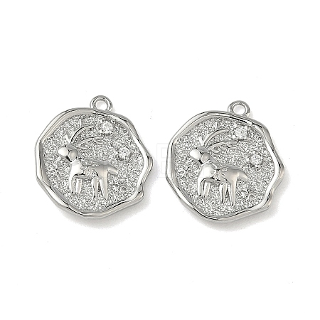 Christmas Brass Micro Pave Clear Cubic Zirconia Pendants KK-A280-03B-P-1