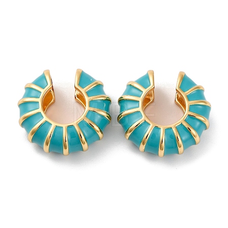 Brass Cuff Earrings for Women EJEW-A115-01G-04-1