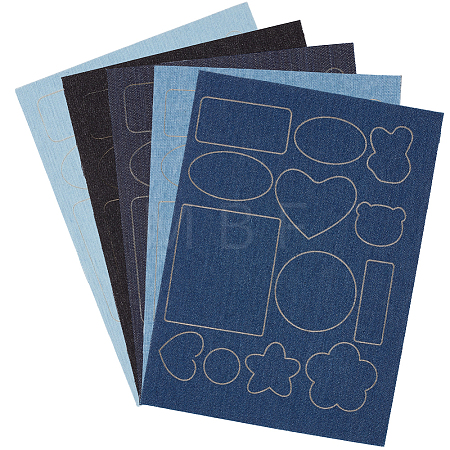 10Pcs 5 Colors Rectangle Self-adhesive Cloth Fabric DIY-CY0003-28-1