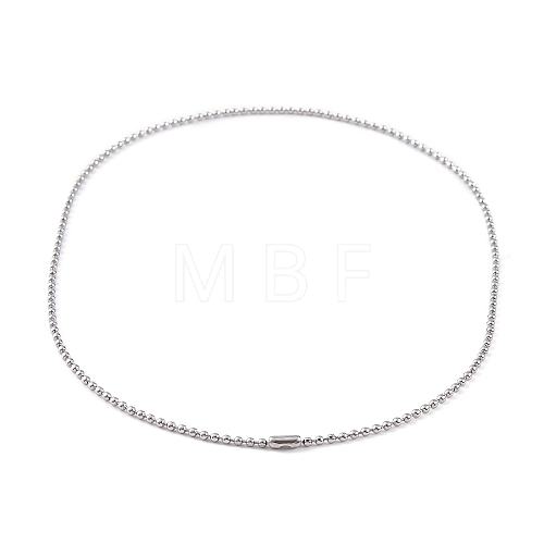 Non-Tarnish 304 Stainless Steel Ball Chain Necklaces for Women NJEW-G135-01E-P-1