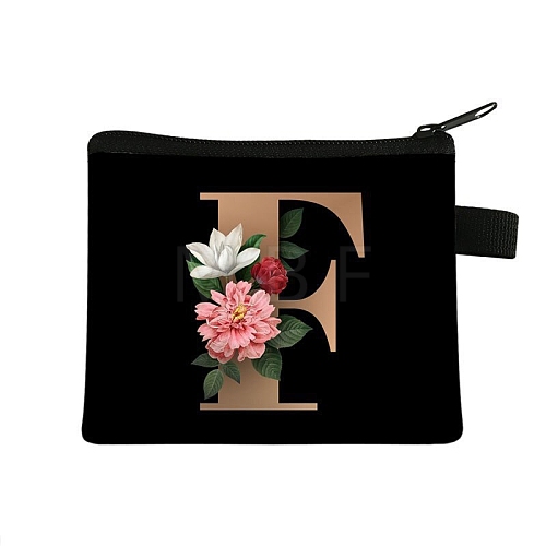 Initial Letter with Flower Cosmetic Bag PW-WG1F7F6-03-1