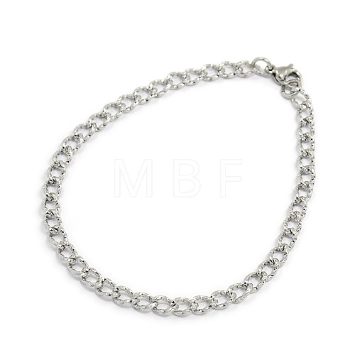 304 Stainless Steel Curb Chain/Twisted Chain Bracelet Making STAS-A028-B142P-1