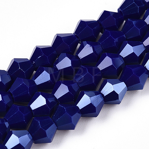 Opaque Solid Color Electroplate Glass Beads Strands EGLA-A039-P6mm-A10-1