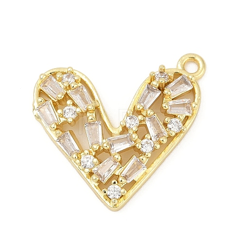 Brass Micro Pave Cubic Zirconia Pendants KK-G526-18G-1