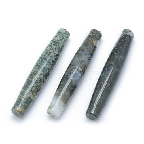 Natural Moss Agate Beads G-P393-O20-1