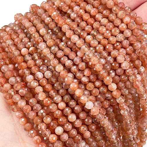 Natural Sunstone Beads Strands G-L597-C01-02-1