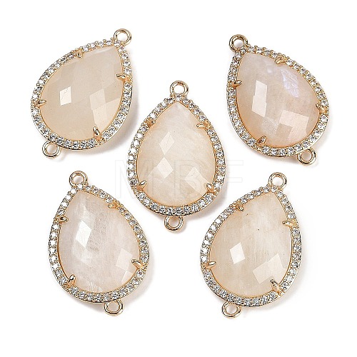 Natural Moonstone Faceted Teardrop Links G-B126-03G-06-1