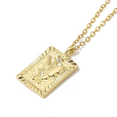 Brass Micro Pave Clear Cubic Zirconia Pendants Necklaces NJEW-K269-03B-G-1