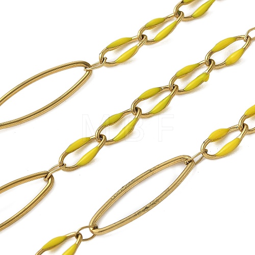 304 Stainless Steel Enamel Link Chains CHS-U003-01G-08-1