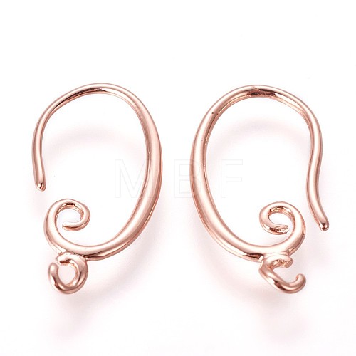 Brass Earring Hooks X-KK-L177-27RG-1