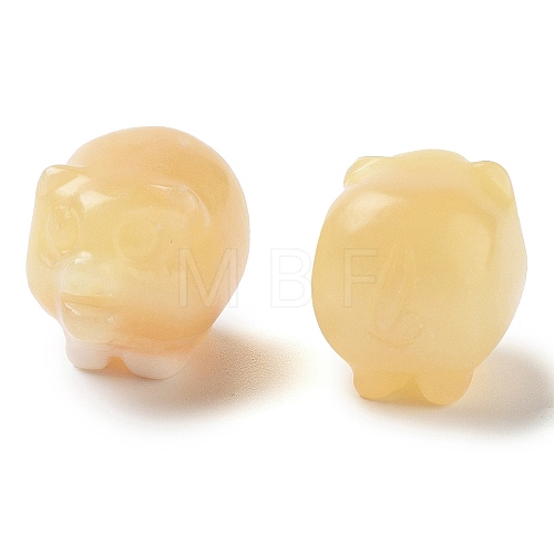 Natural Yellow Jade Carved Figurines DJEW-L023-C01-1