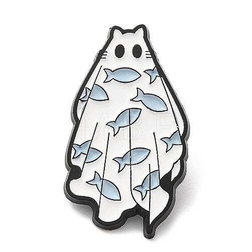 Halloween Theme Ghost Enamel Pin JEWB-E023-06EB-01-1