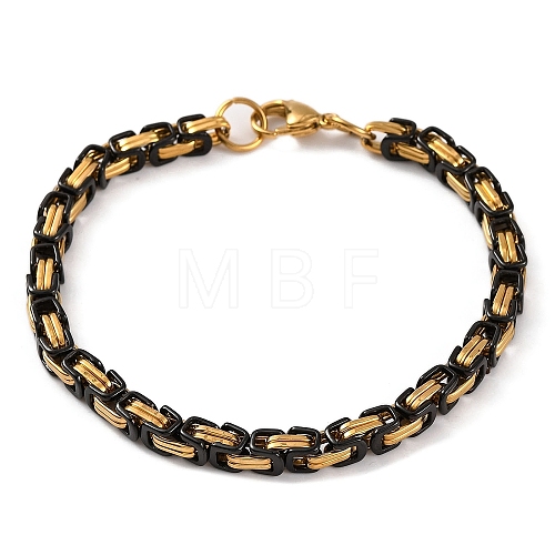 304 Stainless Steel Byzantine Chain Bracelets BJEW-B078-62G-1