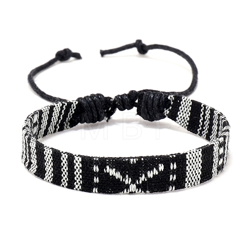 Cloth Rope Braided Flat Cord Bracelet PW-WG88858-01-1