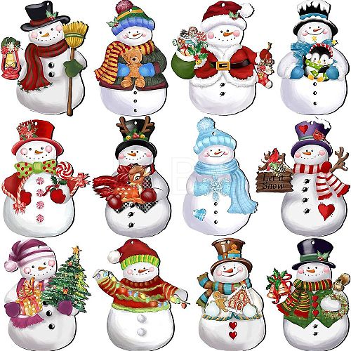 Christmas Theme Wood Pendants PW-WG49E0D-01-1