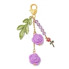 Silicone Rose Pendant Decorations HJEW-JM02590-01-2