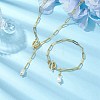 Oval Natural Cultured Freshwater Pearl Pendant Necklaces & Bracelets Jewelry Sets SJEW-JS01300-2