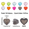 100Pcs 10 Colors Valentine's Day Transparent Resin Pendants FIND-SC0003-28-2