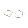Clear Cubic Zirconia Rectangle Hoop Earrings EJEW-G321-03P-3