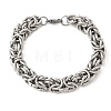 201 Stainless Steel Byzantine Chains Chain Bracelets for Women Men STAS-T077-18P-4