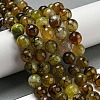 Faceted Natural Dragon Veins Agate Beads Strands G-F447-12mm-L05-2
