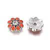 Alloy Enamel Flower Bead Caps ENAM-J189-14AS-2