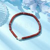 Natural Red Jasper and Pearl Beads Btacelets BJEW-JB10681-06-2