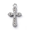 Brass Micro Pave Cubic Zirconia Pendants ZIRC-G157-02P-2