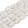 Electroplated Natural Druzy Agate Beads Strands G-R012-A02-02-1