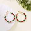 Alloy Enamel Hoop Earrings EJEW-H173-05G-1