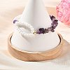 Natural Amethyst Chip Beads & Glass Seed Beads Beaded Bracelets for Women BJEW-JB14137-02-1