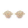Brass Micro Pave Clear Cubic Zirconia Box Clasps KK-Q074-07G-1