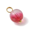 Frosted Baking Painted Glass Charms PALLOY-JF03270-01-4