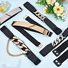 6Pcs 6 Style Polyester Elastic Belt with Iron Quick Link Chains AJEW-CP0005-13-5
