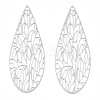 Rack Plating Brass Filigree Pendants KKC-T001-68P-2