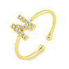 Rack Plating Brass Open Cuff Rings for Women RJEW-F162-02G-N-1